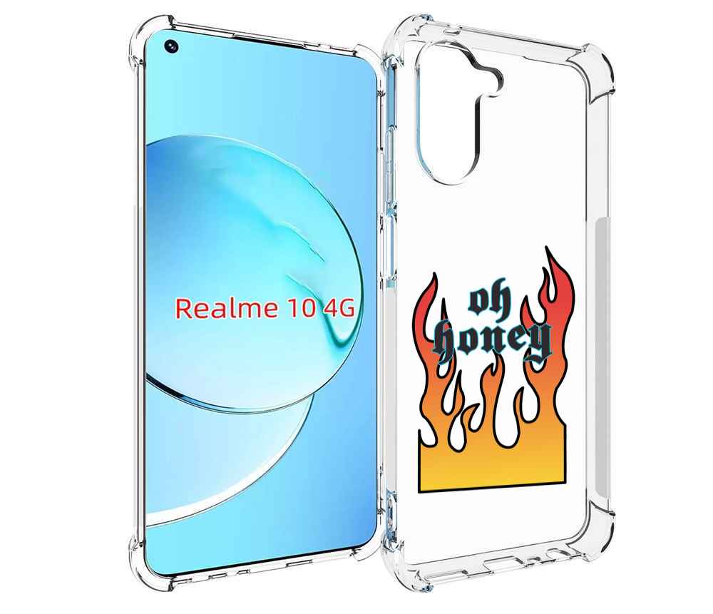 

Чехол MyPads красивое-пламя для Realme 10, Прозрачный, Tocco