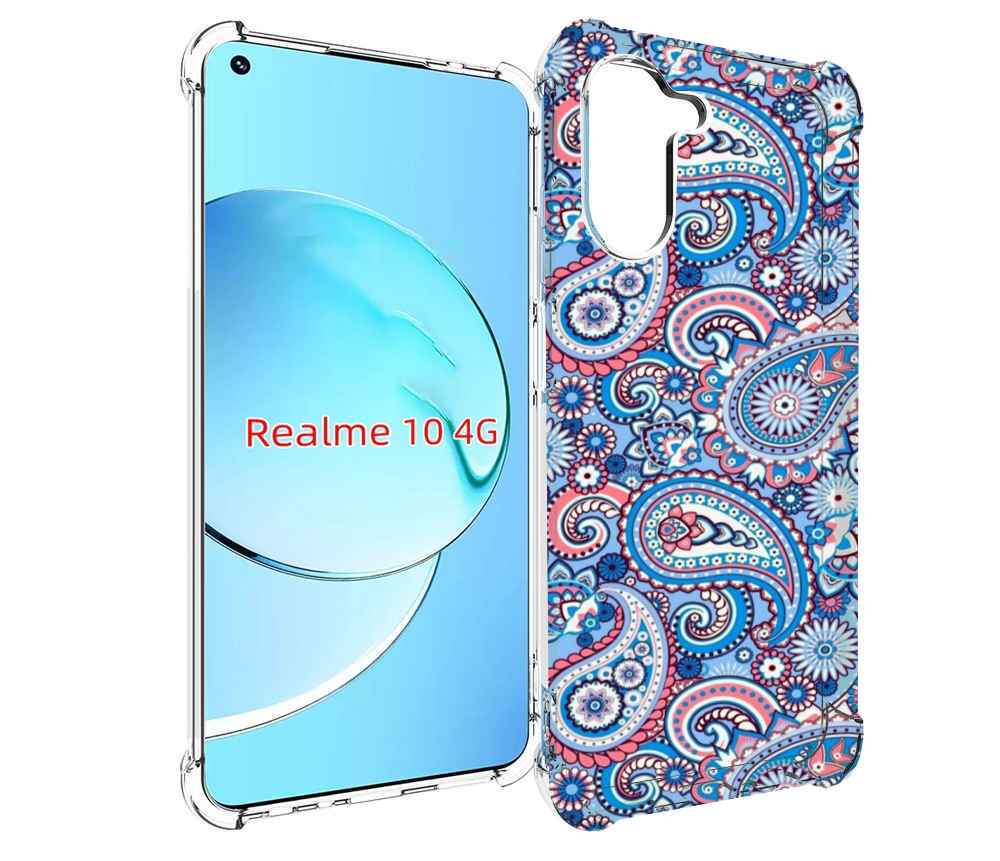

Чехол MyPads красивый голубой арнамент для Realme 10, Прозрачный, Tocco