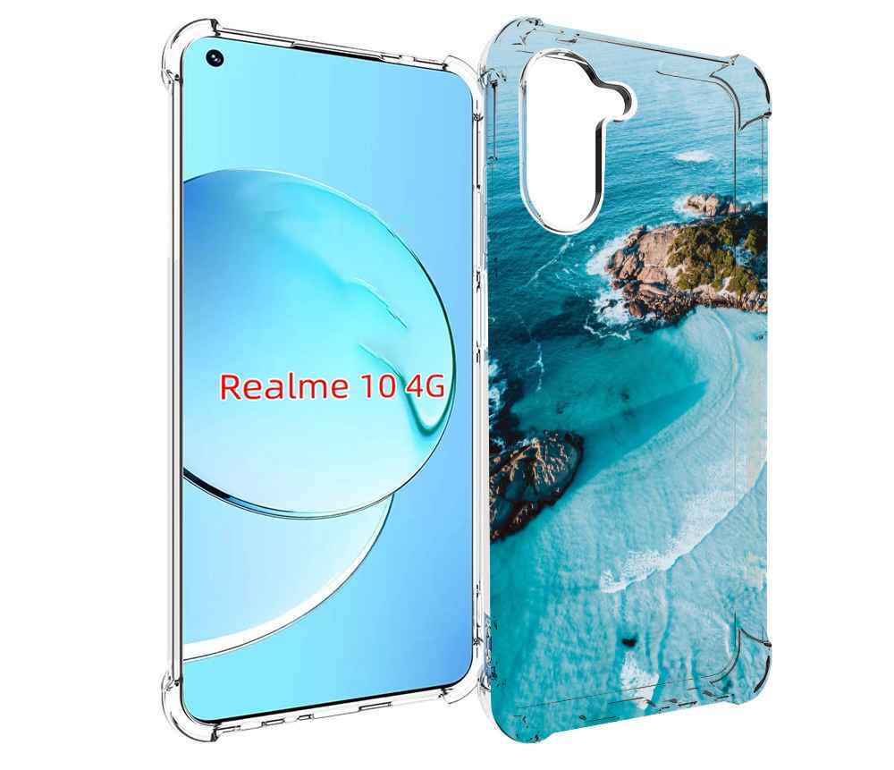 

Чехол MyPads красивый голубой залив для Realme 10, Прозрачный, Tocco