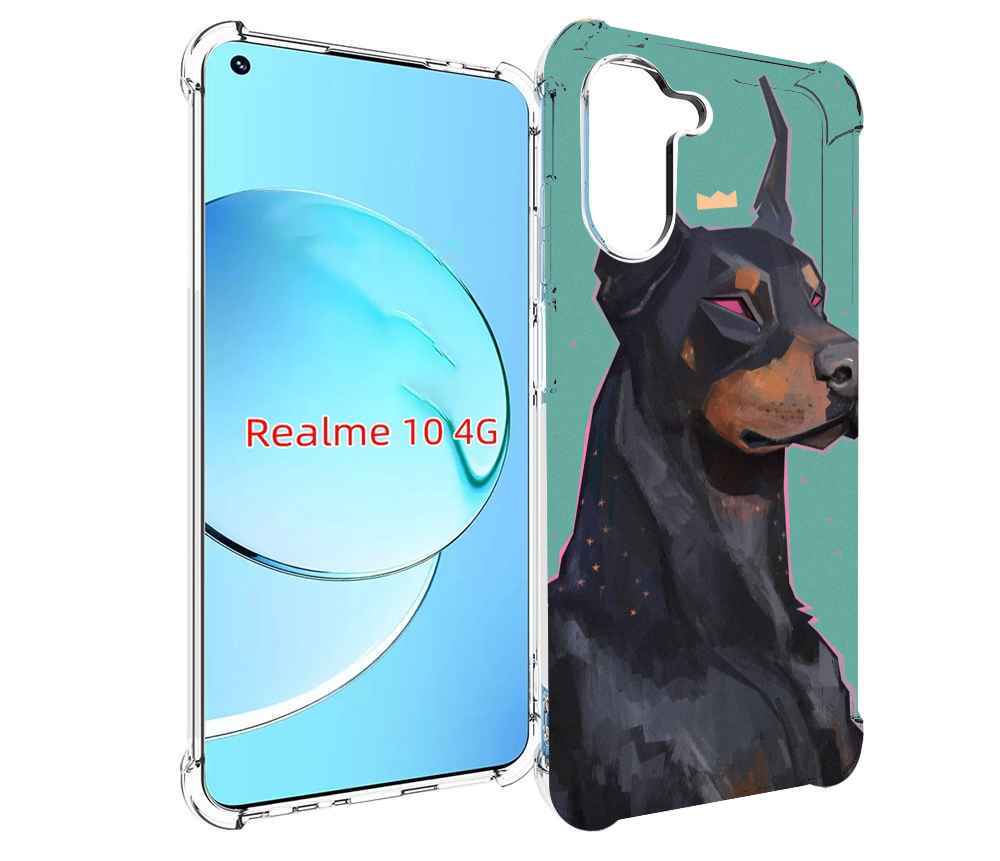 

Чехол MyPads красивый-доберман для Realme 10, Прозрачный, Tocco