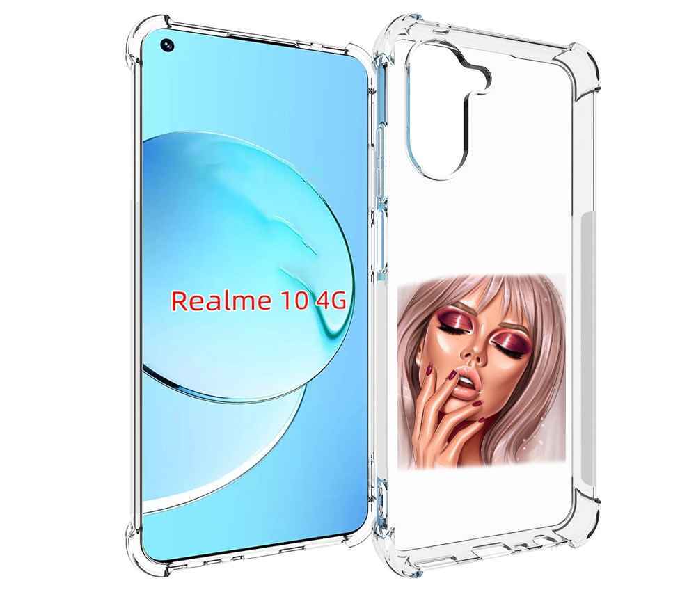 

Чехол MyPads красивый-портрет-девушки женский для Realme 10, Прозрачный, Tocco