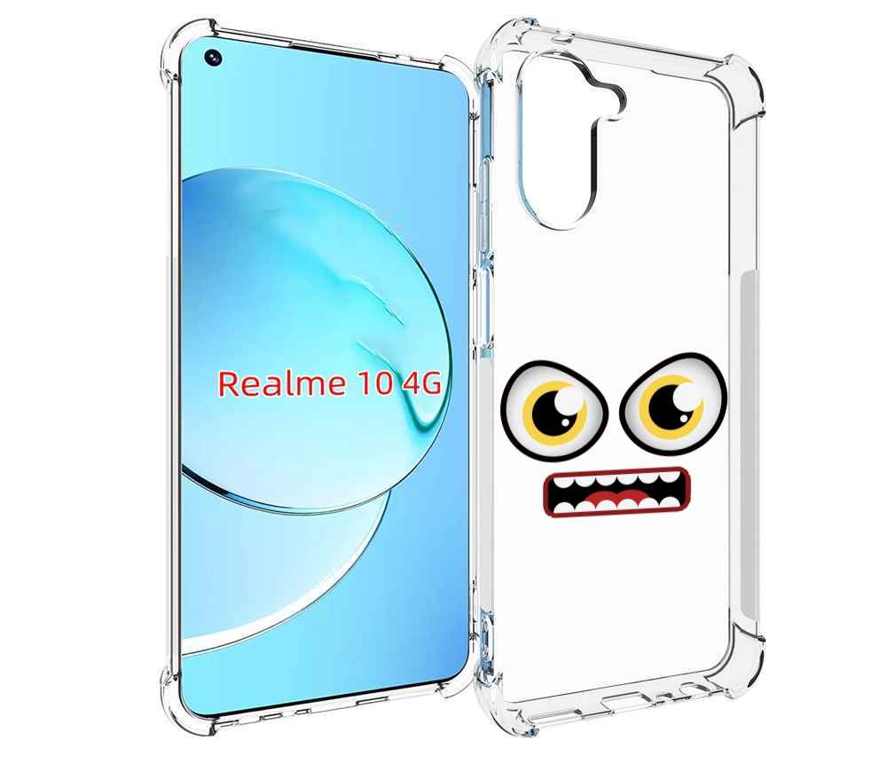 

Чехол MyPads красный злой смайлик для Realme 10, Прозрачный, Tocco