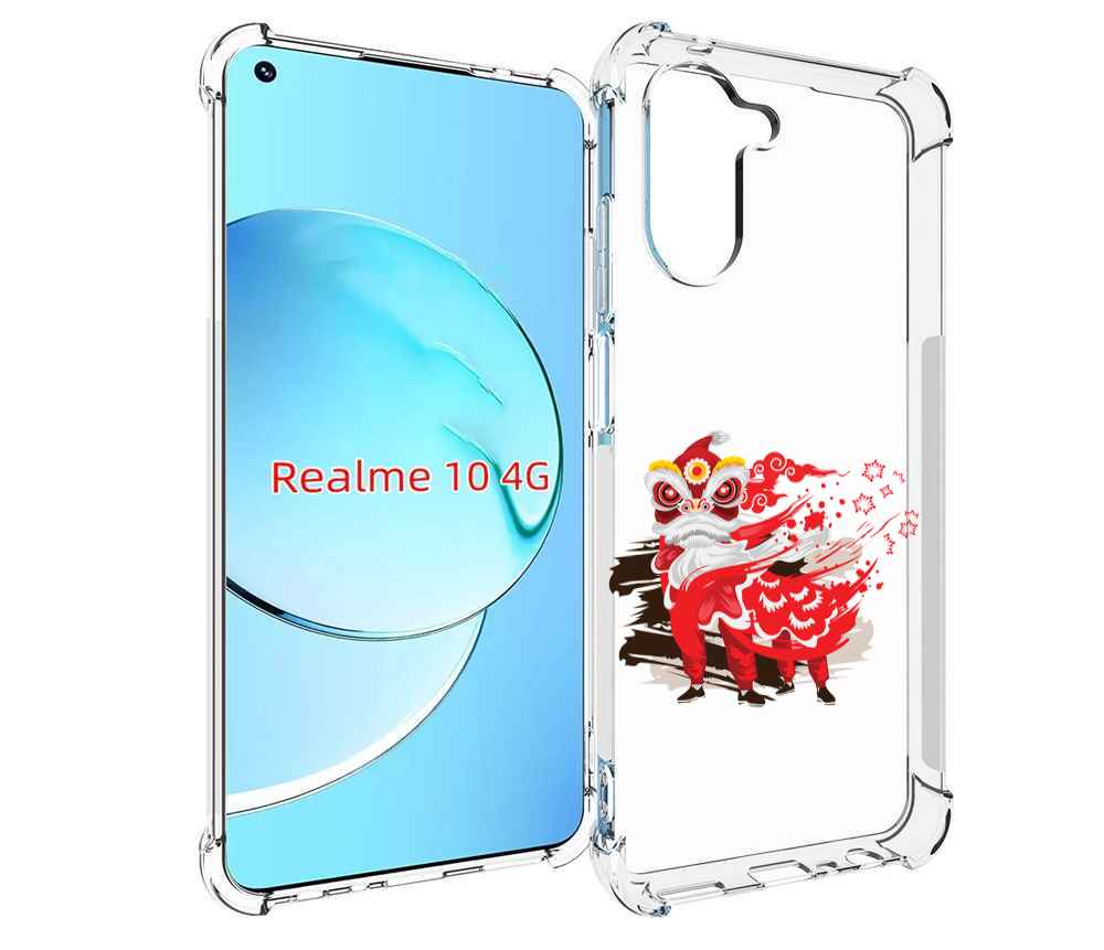 

Чехол MyPads красный-карнавал для Realme 10, Прозрачный, Tocco