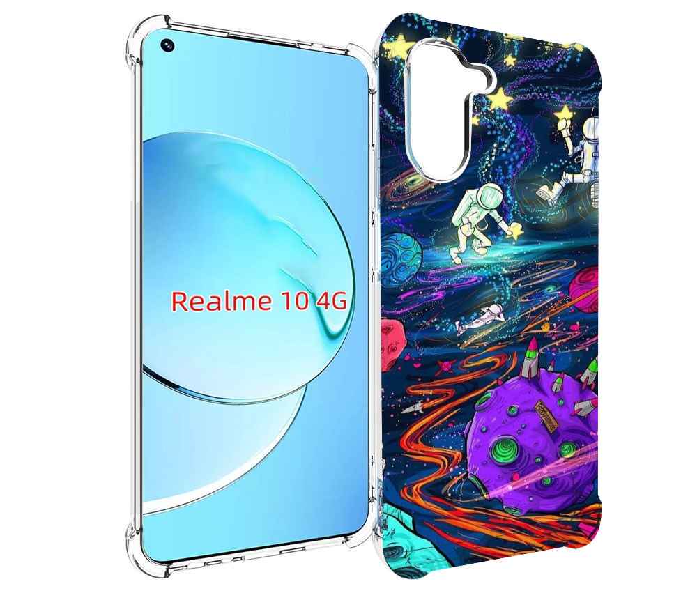 

Чехол MyPads красочный космос для Realme 10, Прозрачный, Tocco