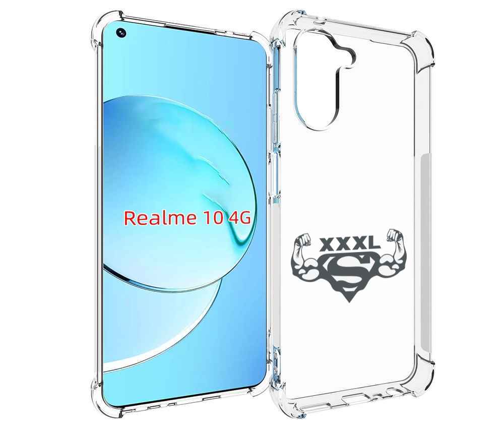 

Чехол MyPads бодибилдинг супермен для Realme 10, Прозрачный, Tocco