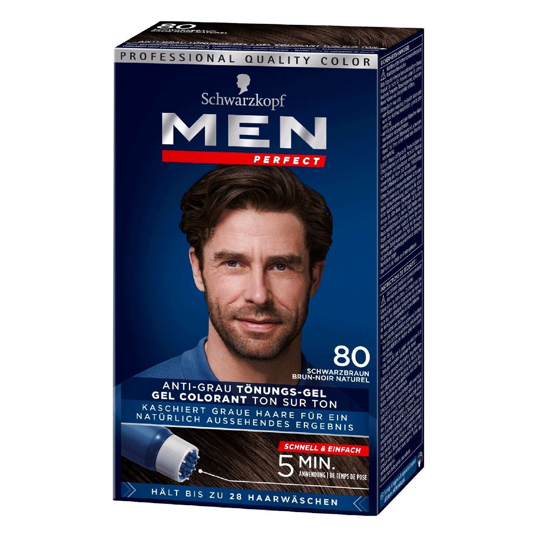 

Гель-краска для волос Schwarzkopf Men Perfect 80 натуральный черно-каштановый