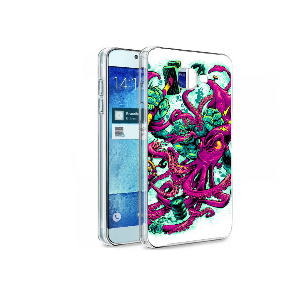 

Чехол MyPads Tocco для Samsung Galaxy A8 фиолетовый кракен, Tocco