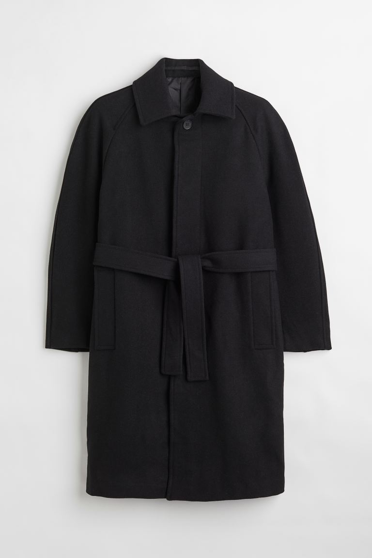 Пальто мужское H&M 1035890001 черное S (доставка из-за рубежа)