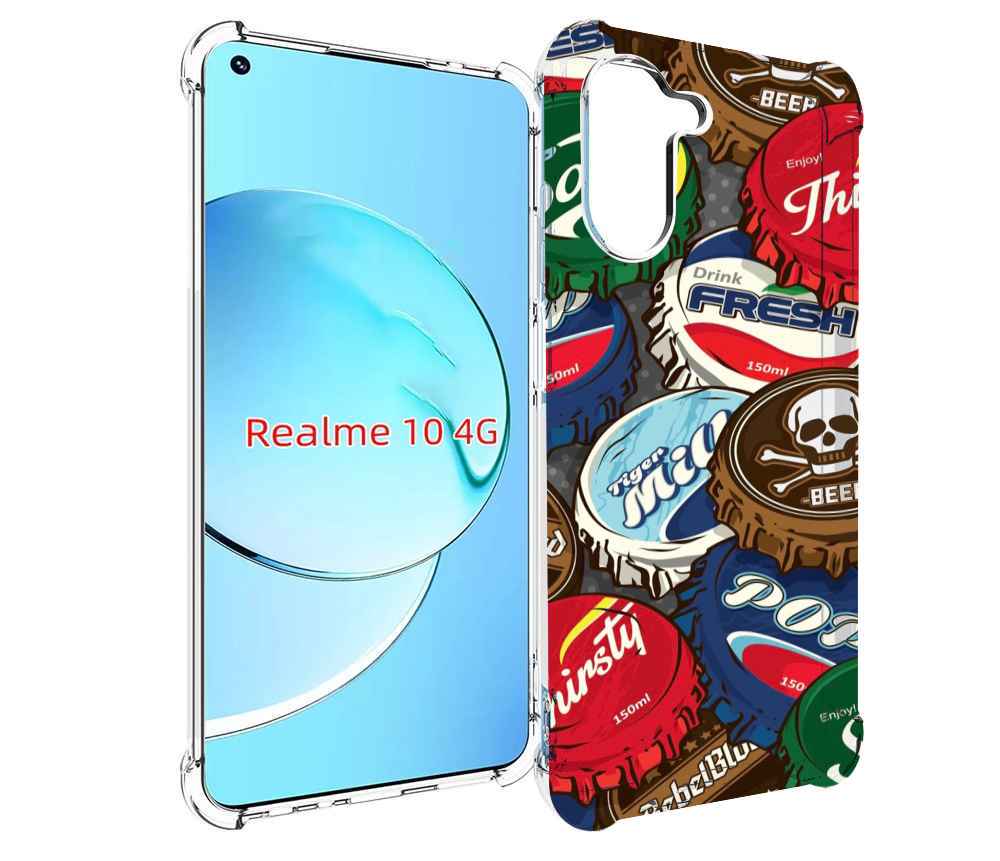 

Чехол MyPads крышки от баночек для Realme 10, Прозрачный, Tocco