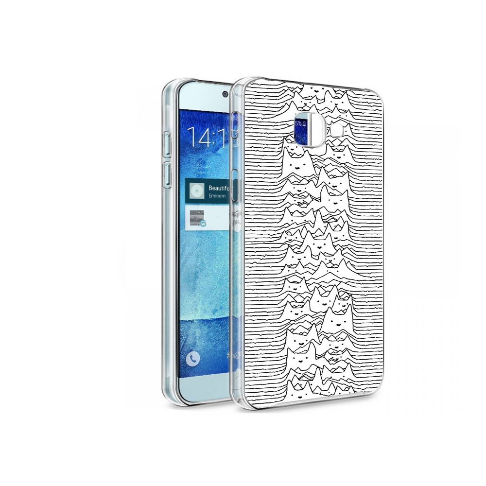 

Чехол MyPads Tocco для Samsung Galaxy A8 черно белые коты 3D, Tocco