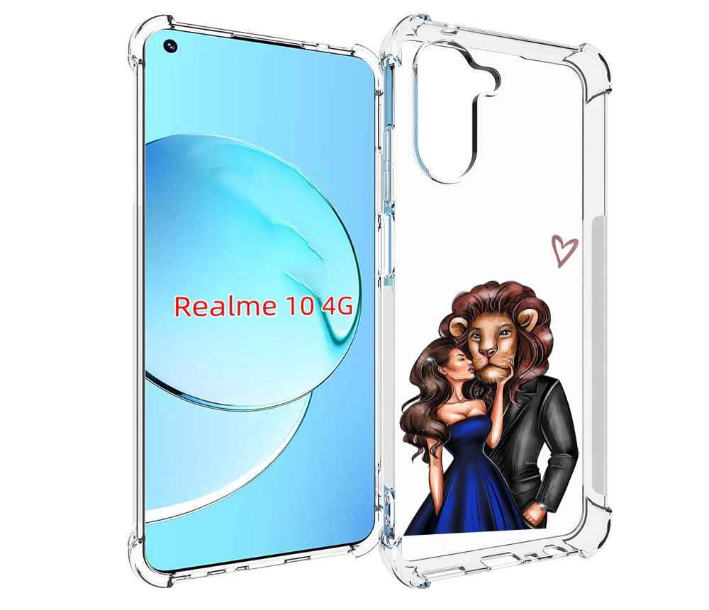 Чехол MyPads лев-в-смокинге для Realme 10