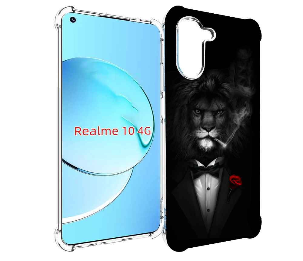 

Чехол MyPads лев-в-темноте-с-сигаретой мужской для Realme 10, Прозрачный, Tocco