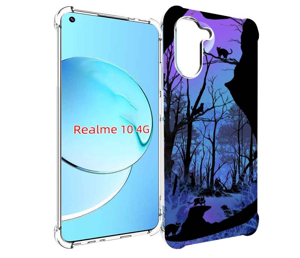 

Чехол MyPads лес внутри кота для Realme 10, Прозрачный, Tocco