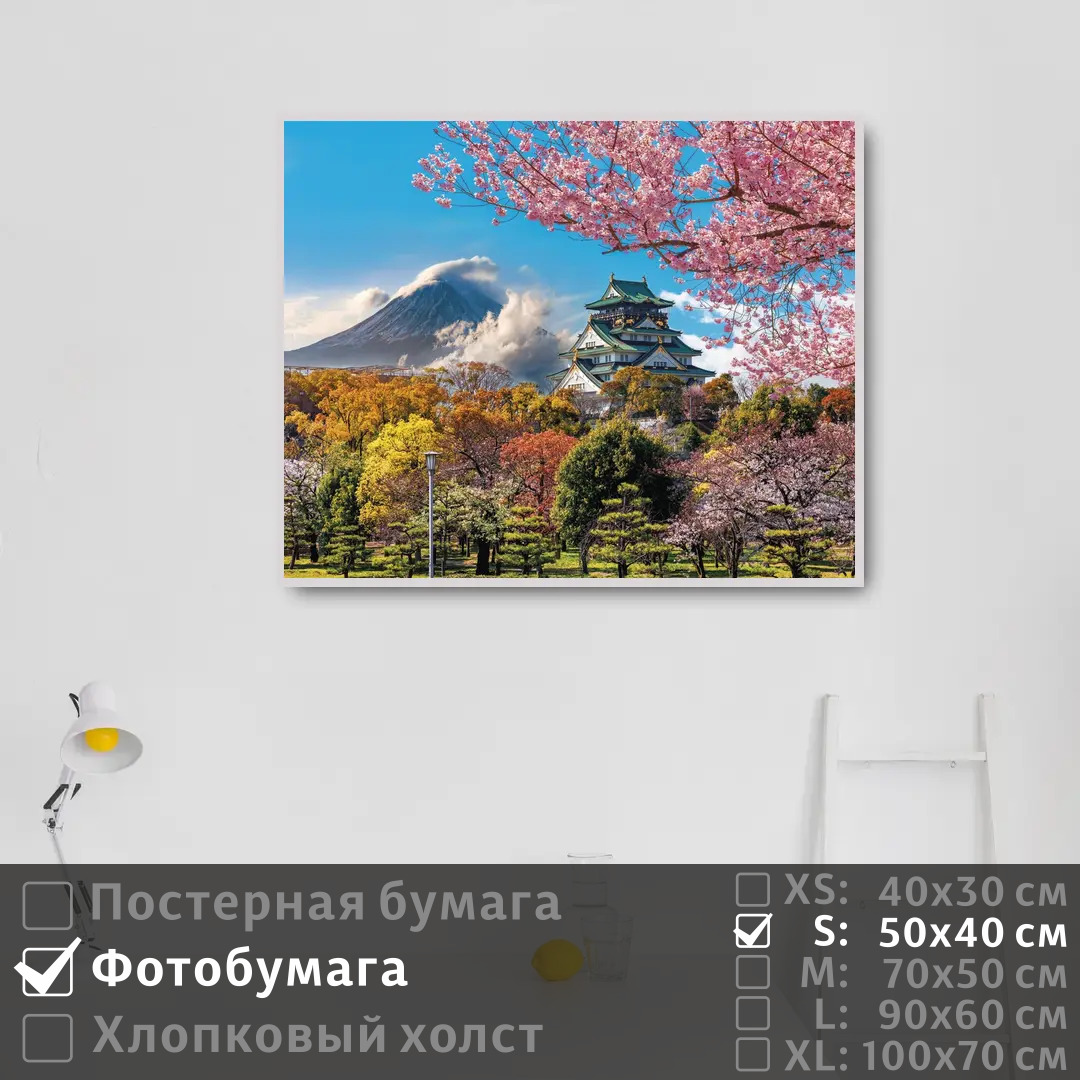 

Постер на фотобумаге ПолиЦентр Розовая японская сакура 50х40 см, РозоваяЯпонскаяСакура