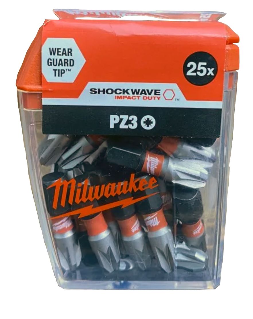 Набор бит Milwaukee Shockwave PZ3 25мм, 25шт, 4932430869
