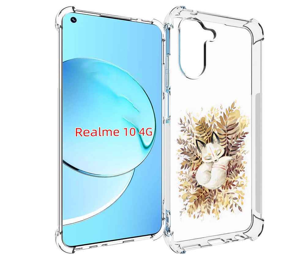 

Чехол MyPads лисенок в траве для Realme 10, Прозрачный, Tocco