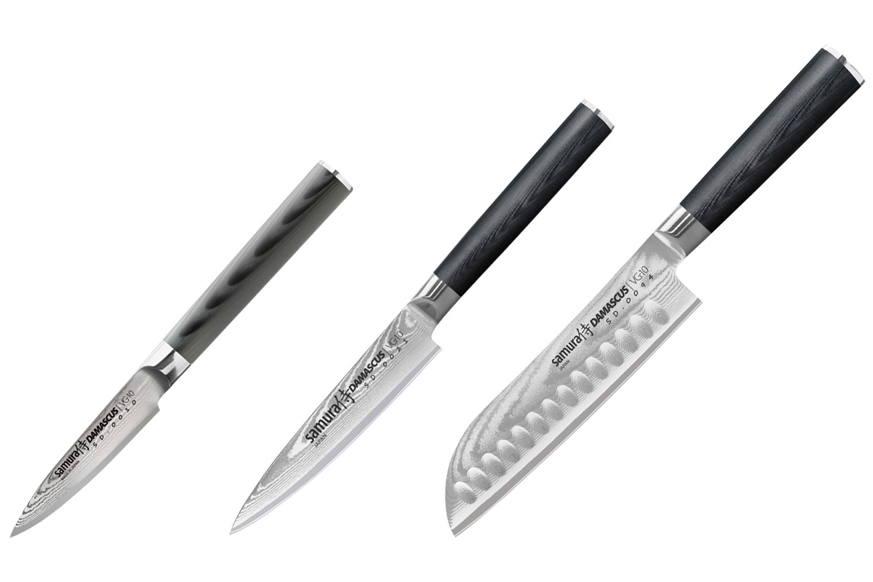 фото Набор из 3 кухонных ножей samura damascus 60896008