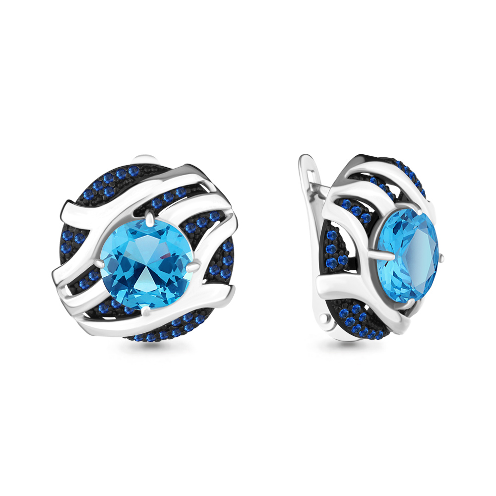

Серьги из серебра с топазом Aquamarine 4703792Б_925_р, 4703792Б_925_р