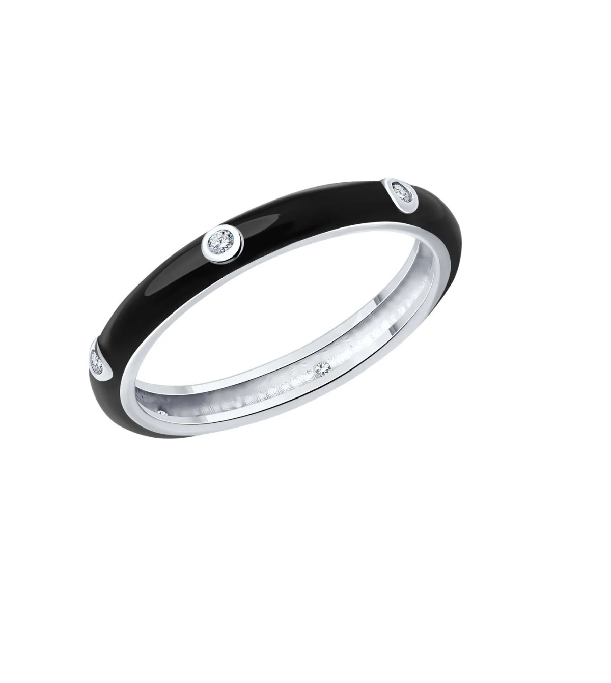 

Кольцо из серебра р. 18,5 SOKOLOV 94013793, фианит\эмаль, 94013793