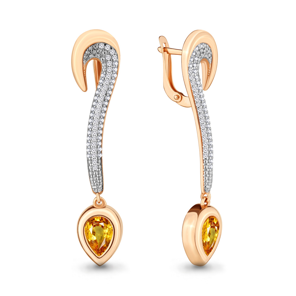 

Серьги из серебра с фианитом Aquamarine 4703906А_925_з, 4703906А_925_з