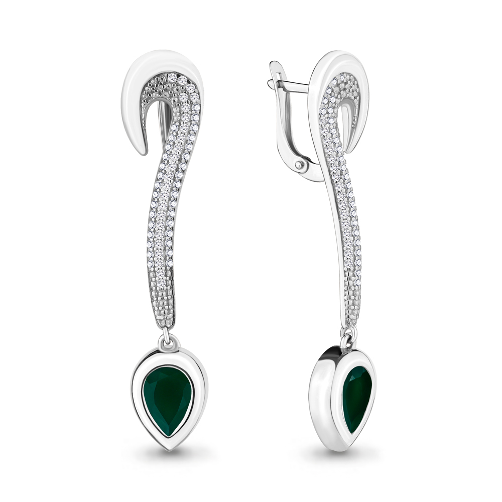 

Серьги из серебра с агатом Aquamarine 4703909А_925_р, 4703909А_925_р