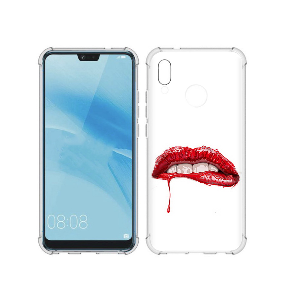 

Чехол MyPads Tocco для Huawei P20 Lite яркие красные губы (PT130405.51.706), Прозрачный, Tocco