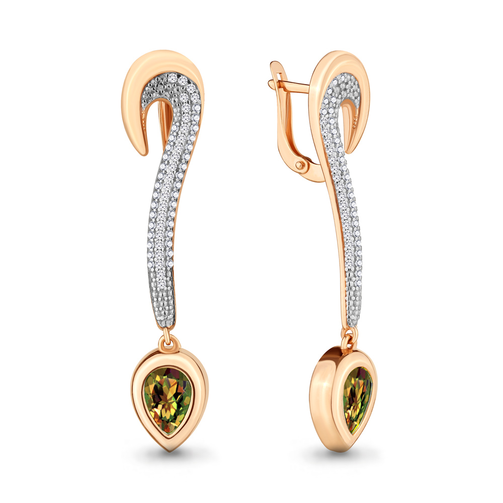 

Серьги из серебра с фианитом Aquamarine 4703919А_925_з, 4703919А_925_з
