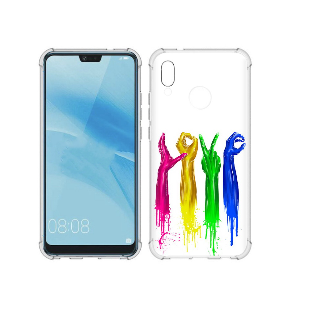 

Чехол MyPads Tocco для Huawei P20 Lite яркие руки love (PT130405.51.707), Прозрачный, Tocco
