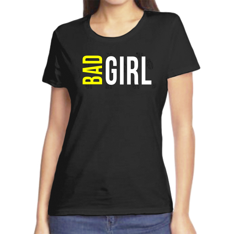 

Футболка женская черная 50 р-р bad gir, Черный, fzh_bad_girl