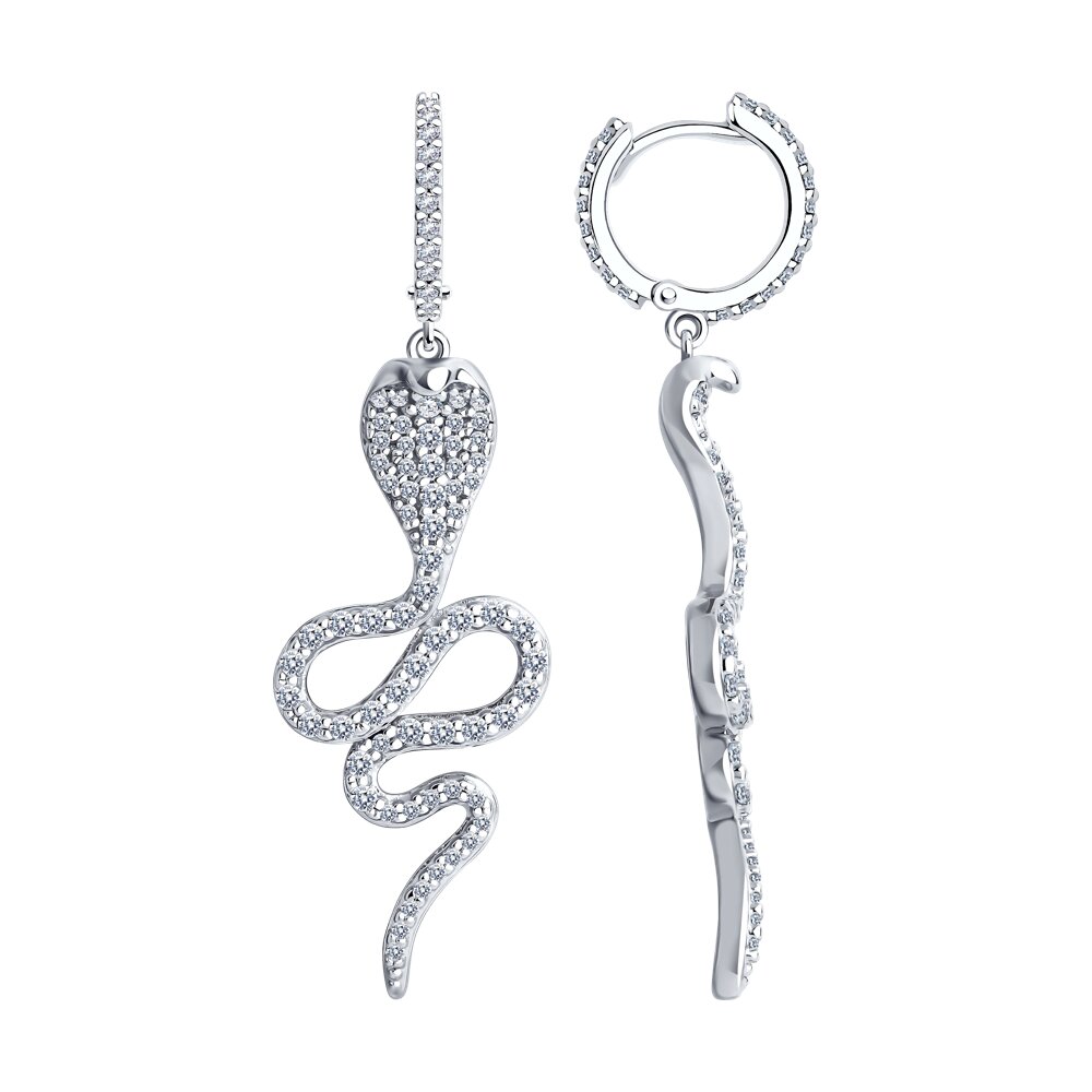 

Серьги подвески из серебра SOKOLOV 94025882, фианит, 94025882