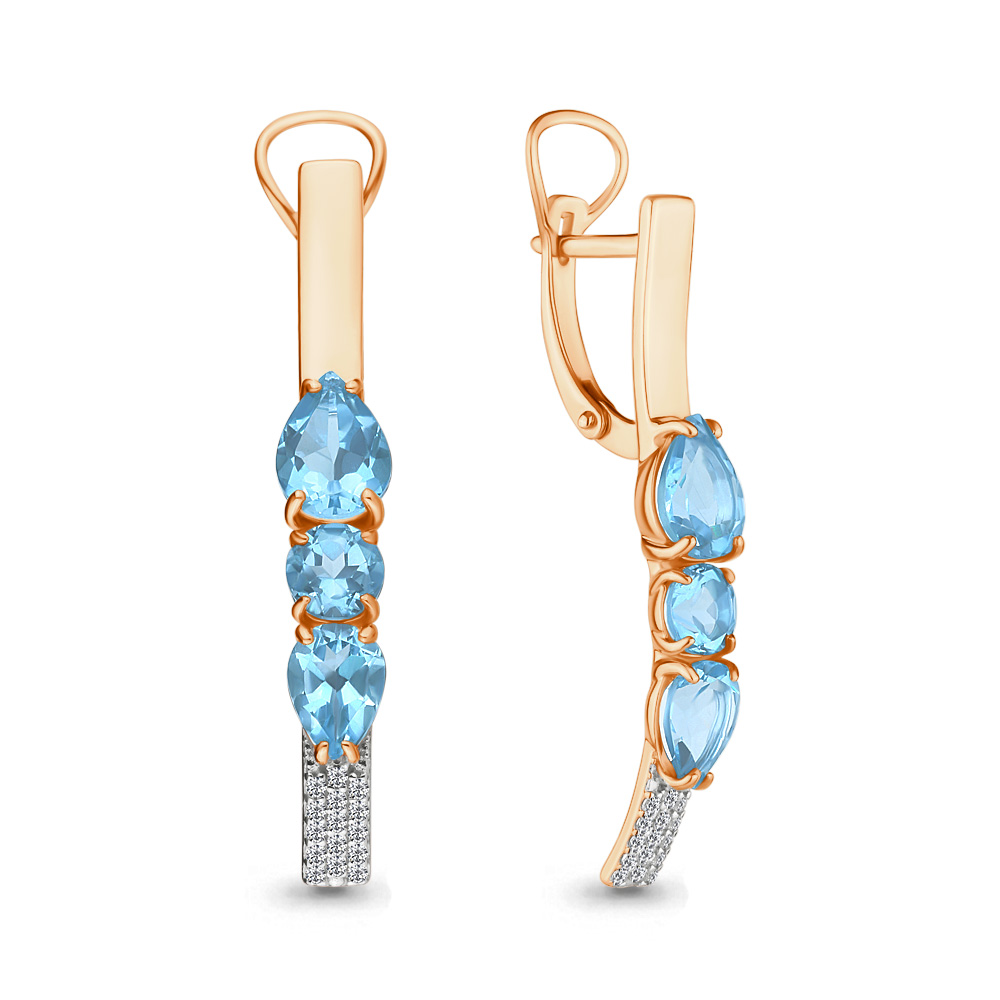 

Серьги из серебра с топазом Aquamarine 4705502А_925_з, 4705502А_925_з