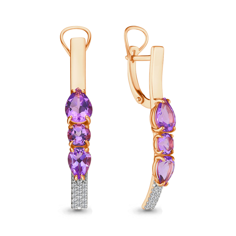 

Серьги из серебра с аметистом Aquamarine 4705504А_925_з, 4705504А_925_з
