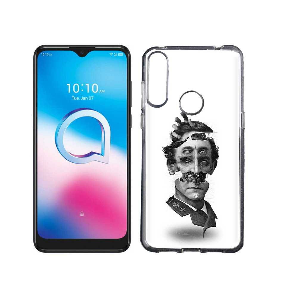 

Чехол MyPads Tocco для Alcatel 3L (2020) 5029Y страшное лицо абстракция (PT159035.666.628), Tocco
