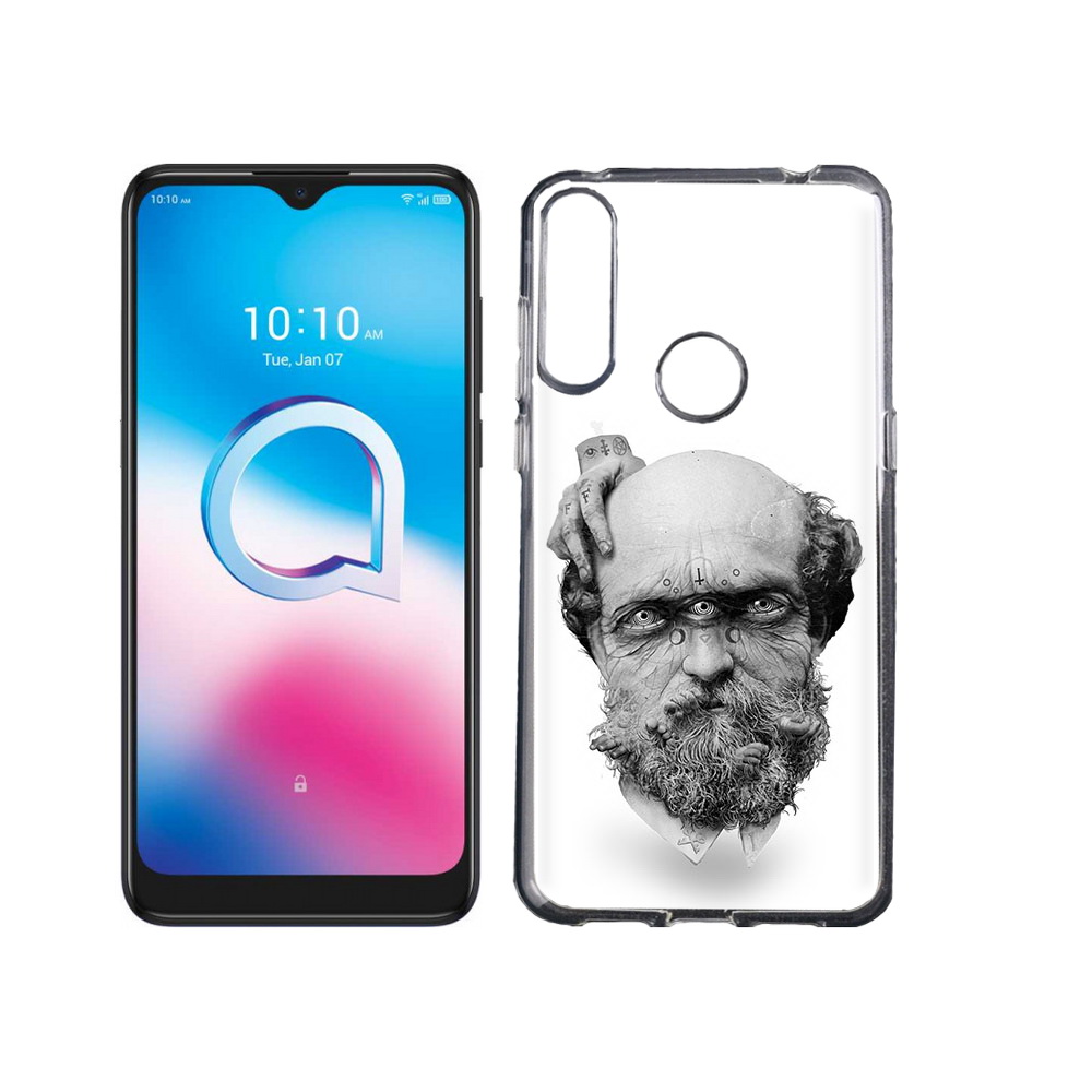 

Чехол MyPads Tocco для Alcatel 3L (2020) 5029Y страшный бородатый мужчина абстракция, Tocco