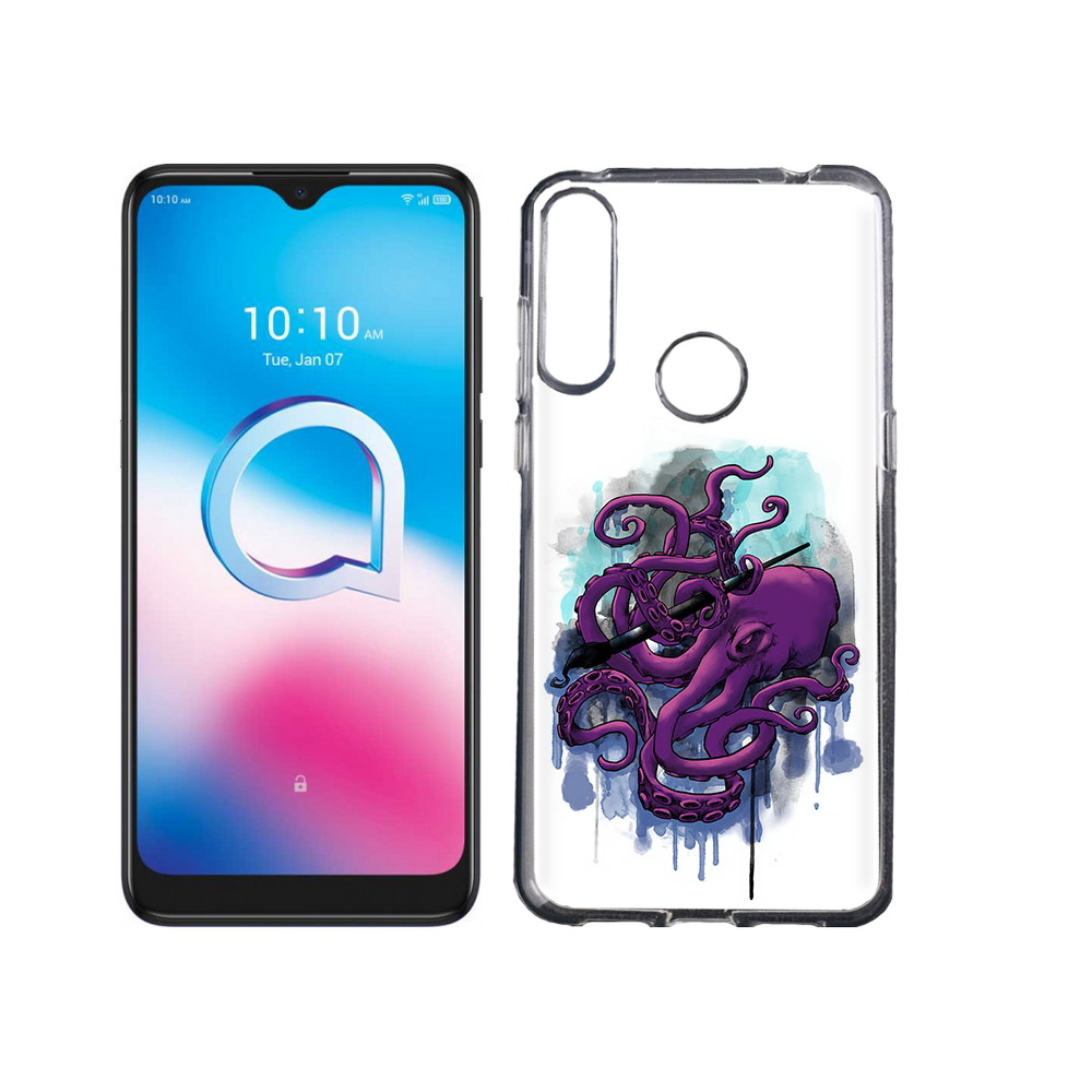 

Чехол MyPads Tocco для Alcatel 3L (2020) 5029Y фиолетовый осьминог (PT159035.666.658), Tocco