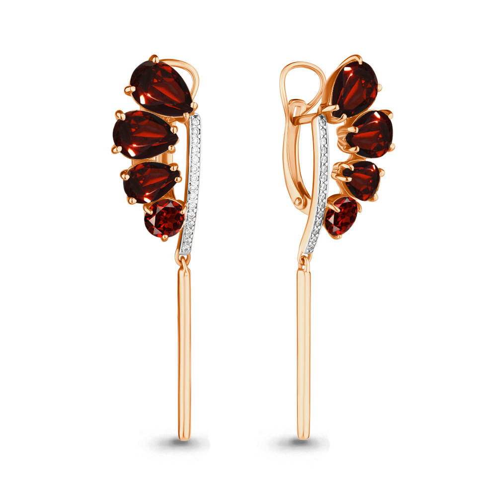 

Серьги из серебра с гранатом Aquamarine 4705603А_925_з, 4705603А_925_з