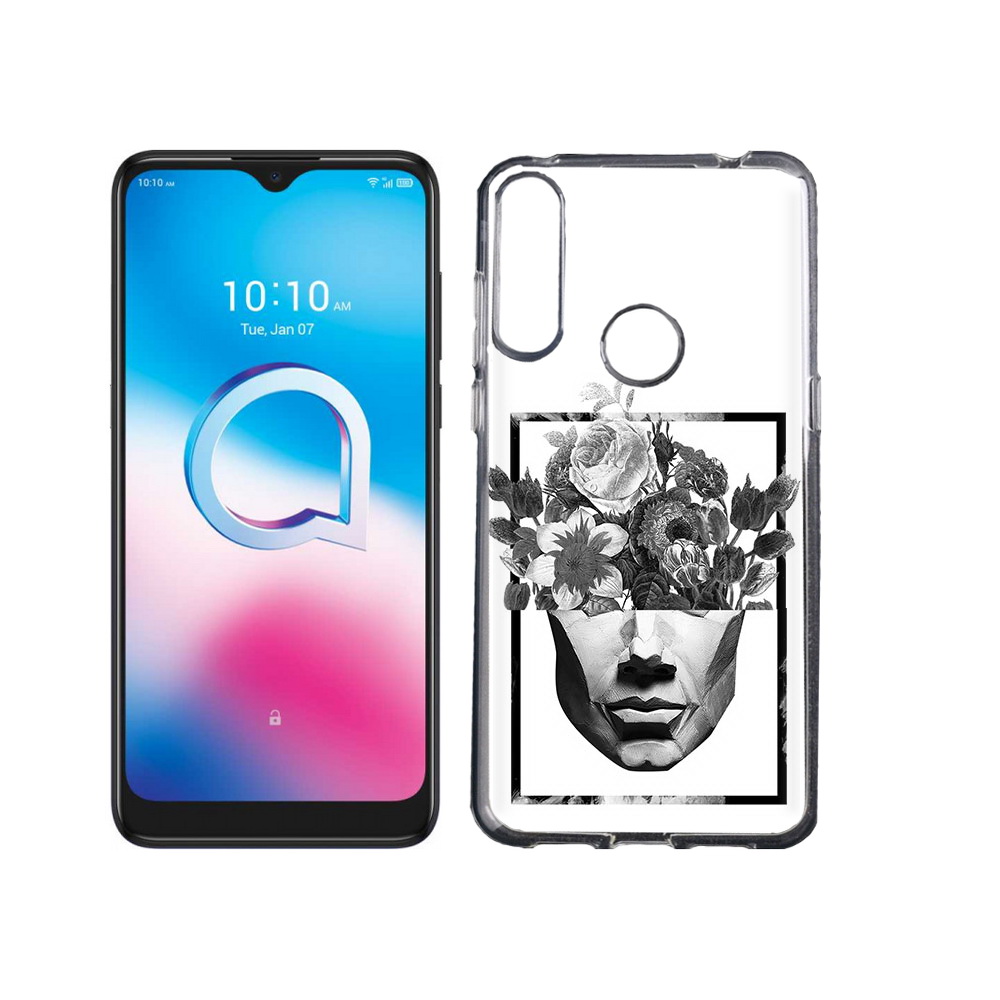 

Чехол MyPads Tocco для Alcatel 3L (2020) 5029Y черно белая ваза в абстракции, Tocco