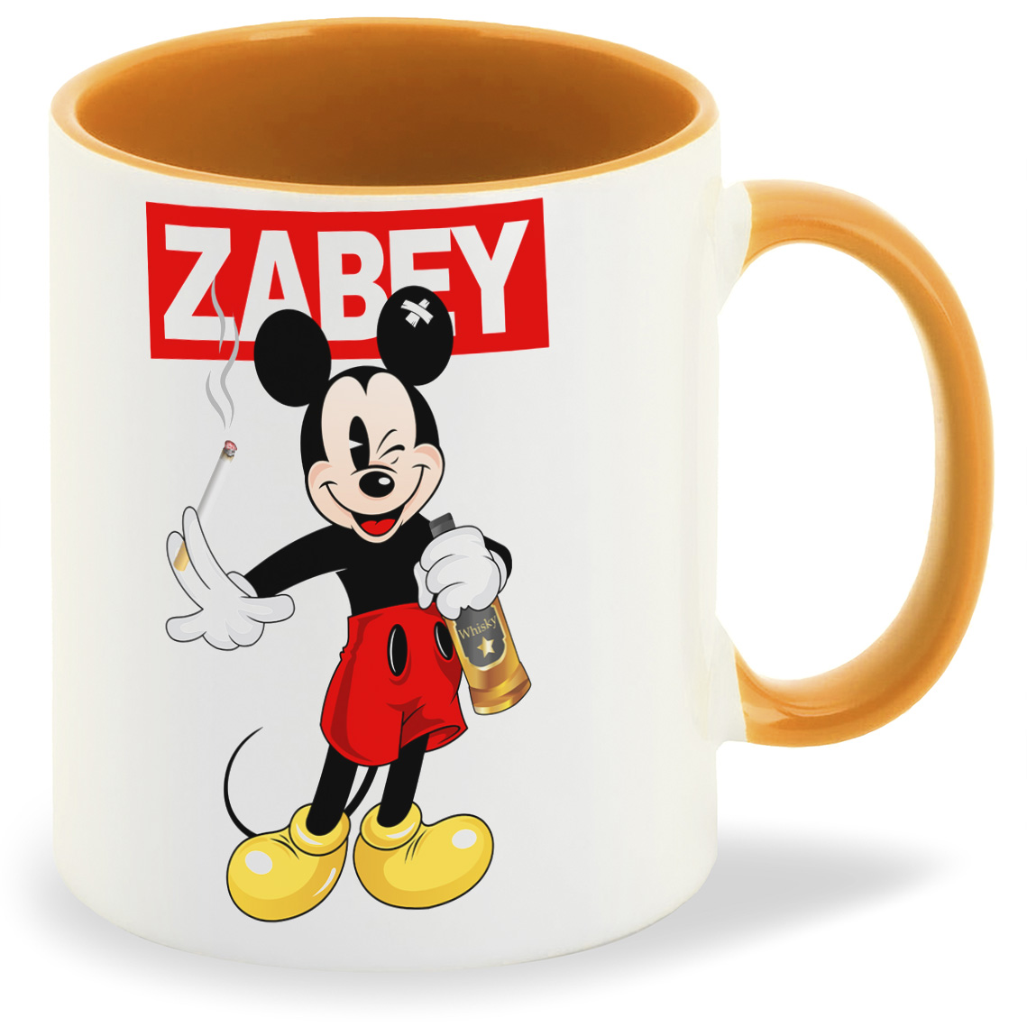 

Кружка оранжевая CoolPodarok Zabey Микки Маус
