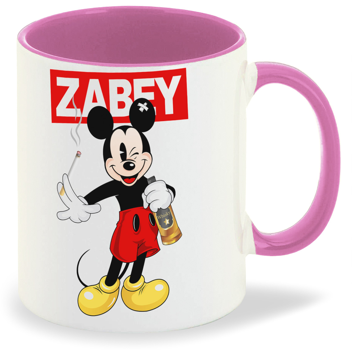 

Кружка розовая CoolPodarok Zabey Микки Маус