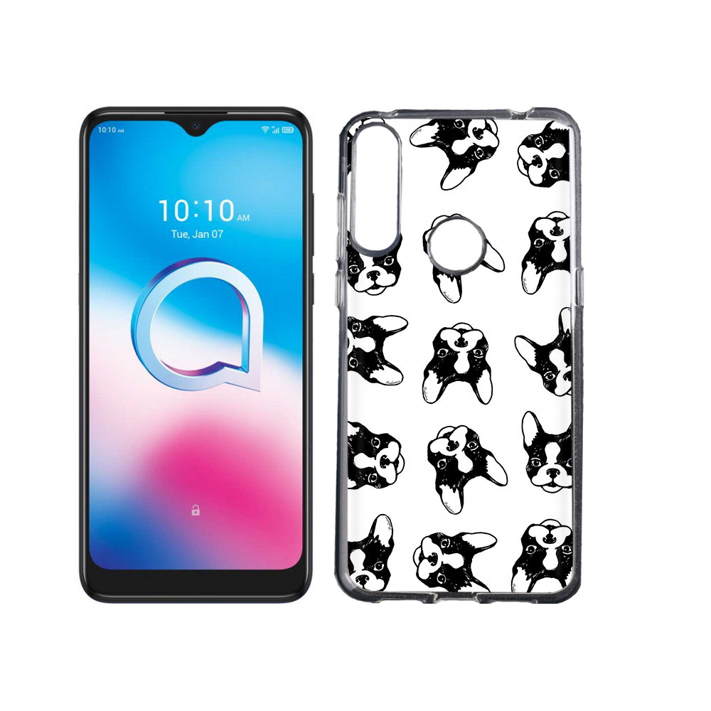 

Чехол MyPads Tocco для Alcatel 3L (2020) 5029Y черно белые собачки (PT159035.666.683), Tocco