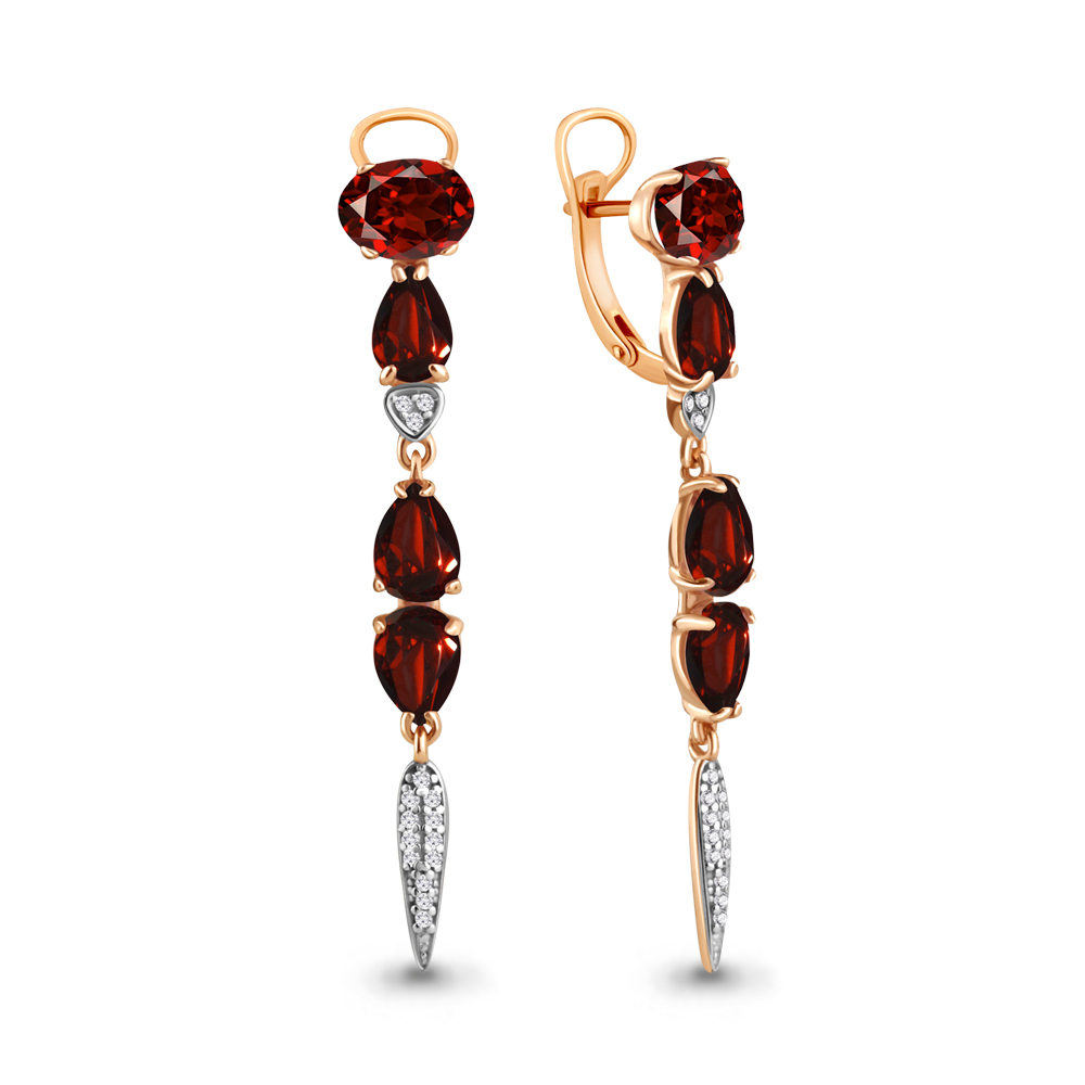 

Серьги из серебра с гранатом Aquamarine 4705703А_925_з, 4705703А_925_з
