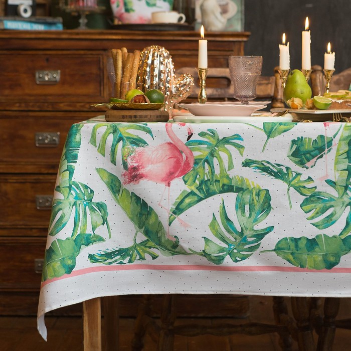 

Доляна Скатерть "Доляна" Tropical kitchen 110х144 см, 100% хлопок, 164 г/м2, Серый;серебристый