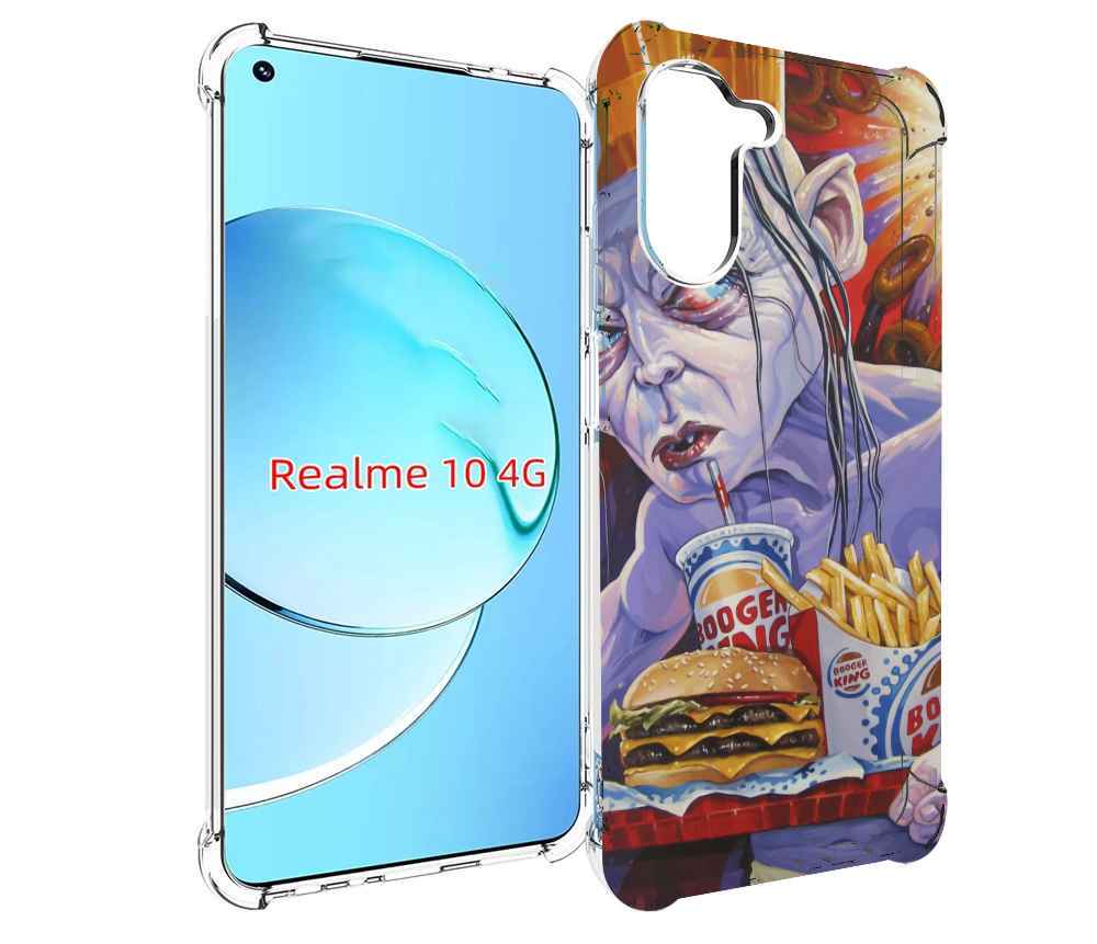 

Чехол MyPads любитель бургер кинга для Realme 10, Прозрачный, Tocco