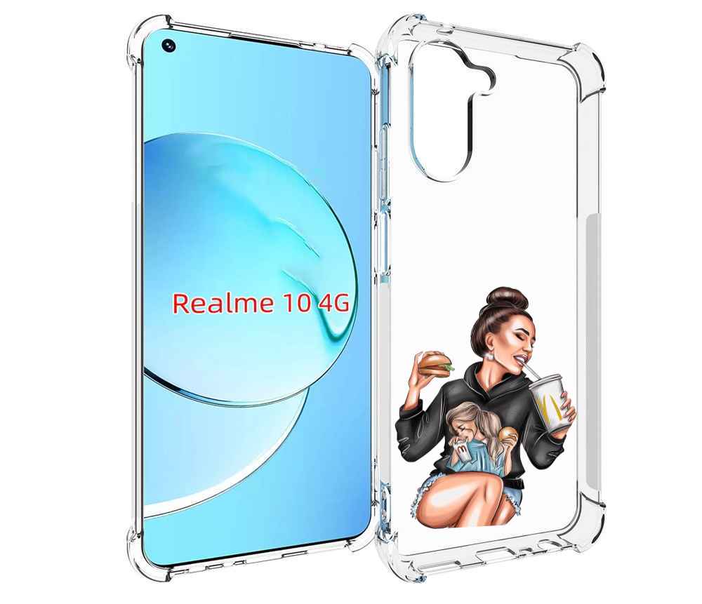 

Чехол MyPads любительница-макдональдс женский для Realme 10, Прозрачный, Tocco