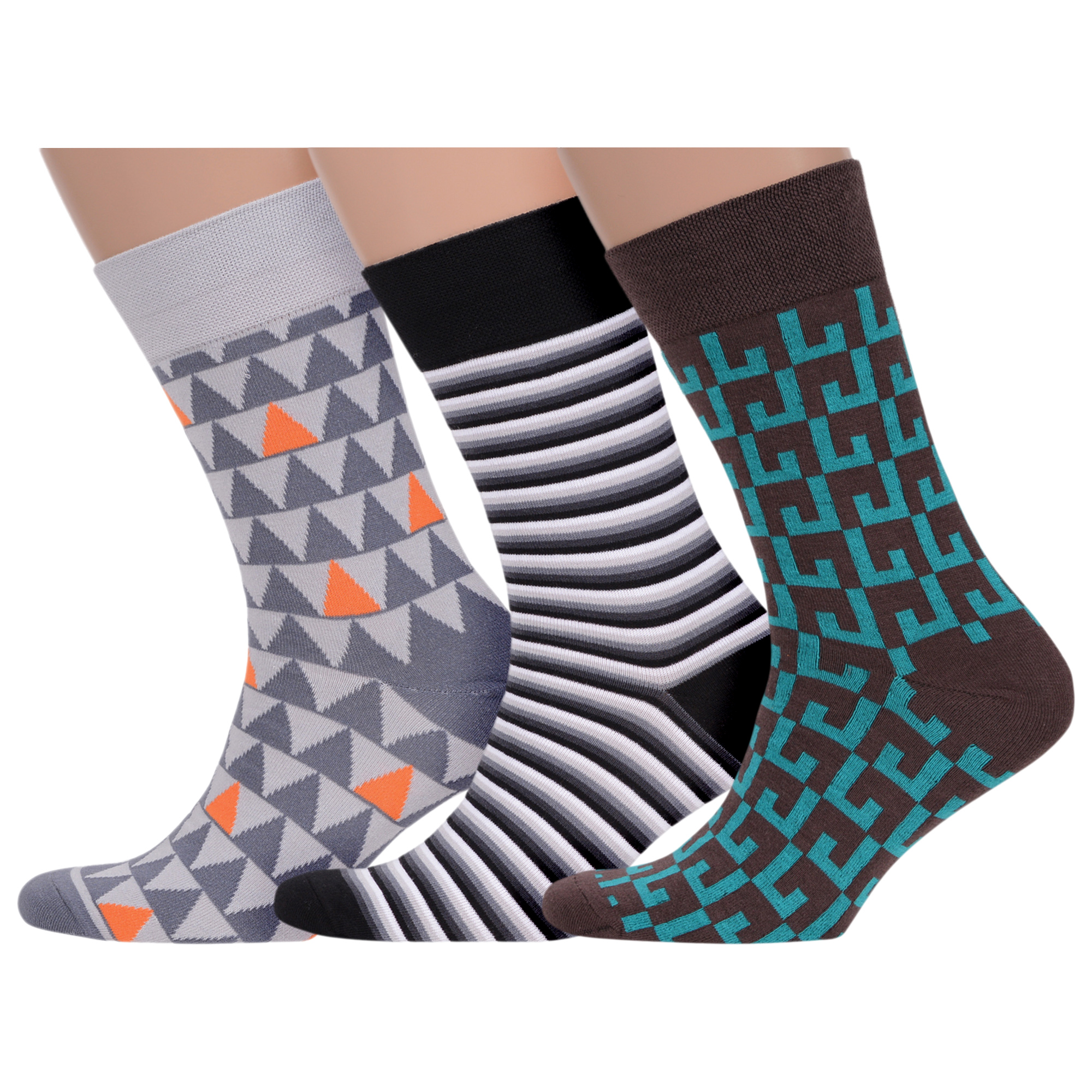 

Комплект носков мужских MoscowSocksClub msk3-М41 разноцветных 29, Серый;черный;коричневый;бирюзовый, msk3-М41