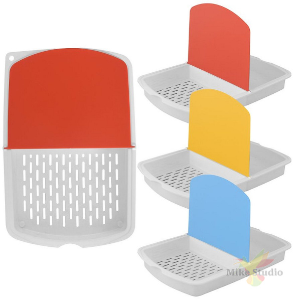 

Доска разделочная с 2 лотками. Размер 34,5х23х4см. 3цв NEW