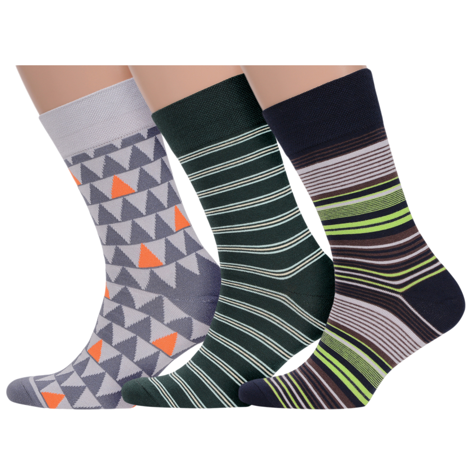 

Комплект носков мужских MoscowSocksClub msk3-М41 разноцветных 29, Серый;зеленый;разноцветный, msk3-М41