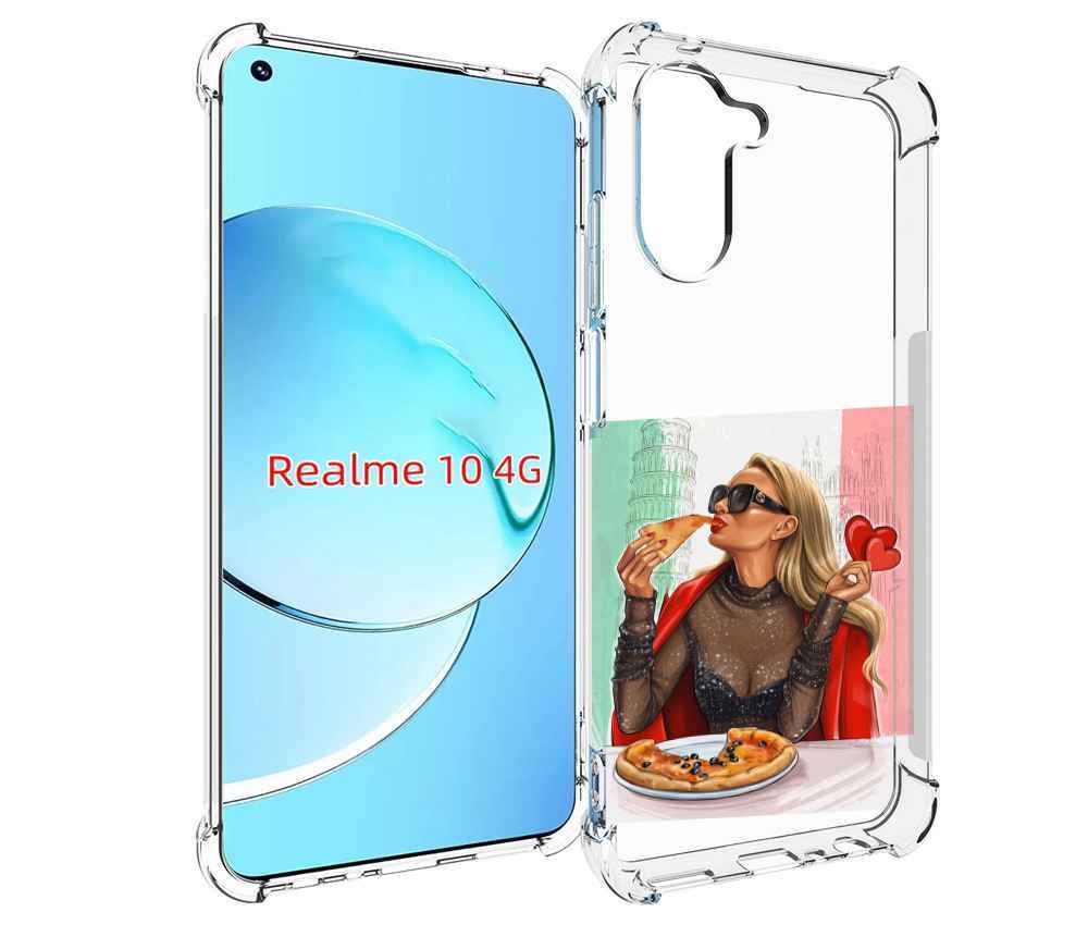 

Чехол MyPads любительница-пиццы женский для Realme 10, Прозрачный, Tocco