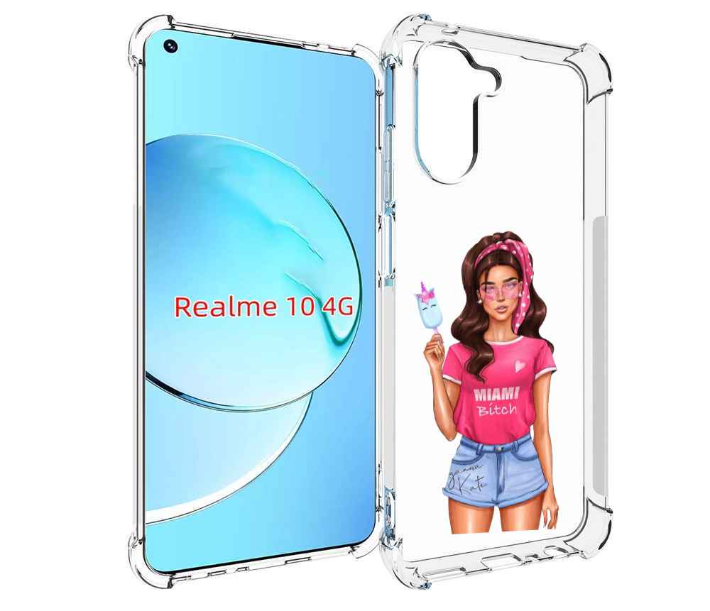 

Чехол MyPads майами-битч женский для Realme 10, Прозрачный, Tocco