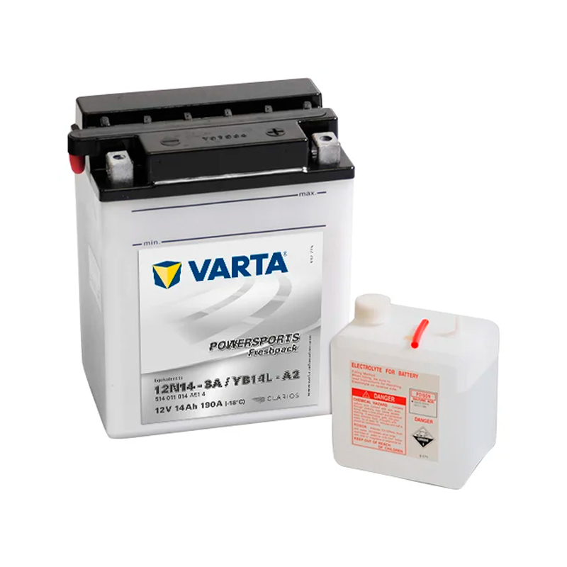 Мото аккумулятор VARTA, Powersports Freshpack, 12V 14Ah, 190A B14-A2(514012019)